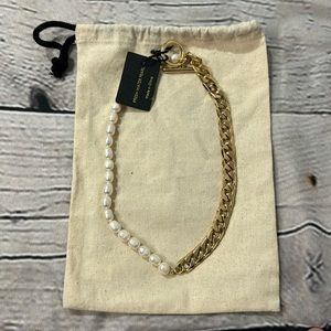 NWT House of Harlow Pearl and Chain Necklace